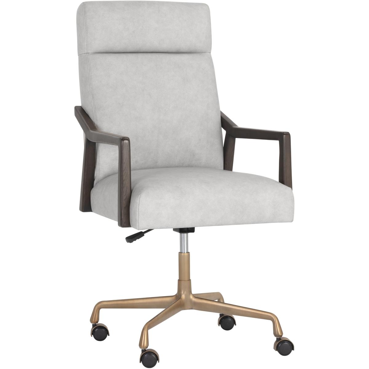 SUNPAN 110541 Collin Brown / Saloon Light Grey Leather Office Chair